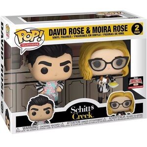 Funko Pop! David Rose & Moira Rose Vinyl Figures - Black and Yellow